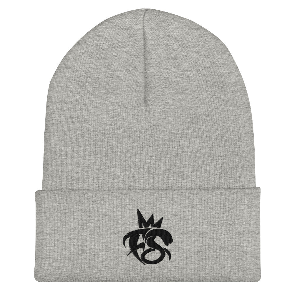 FS Black Embroidered Cuffed Beanie