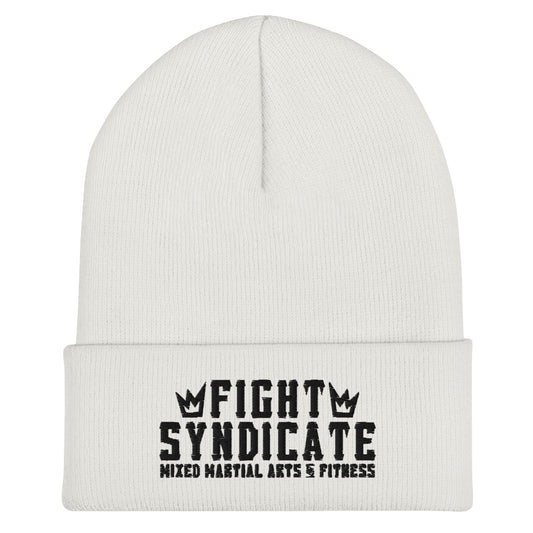 Fight Syndicate Black Embroidered Cuffed Beanie