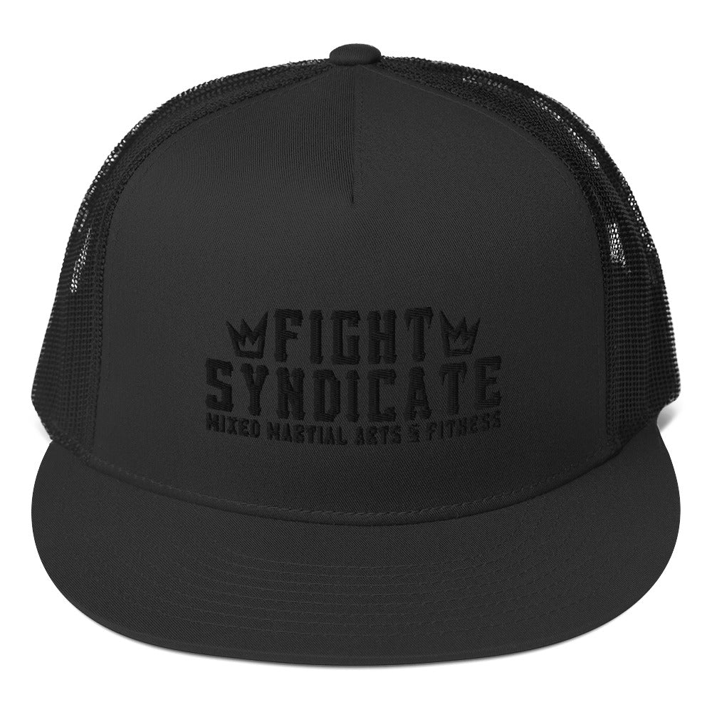 Fight Syndicate Black Embroidered Trucker Cap