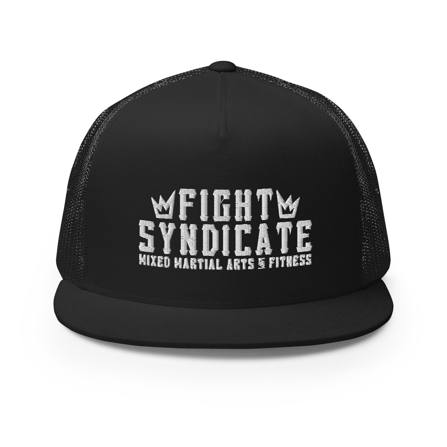 Fight Syndicate White Embroidered Trucker Cap