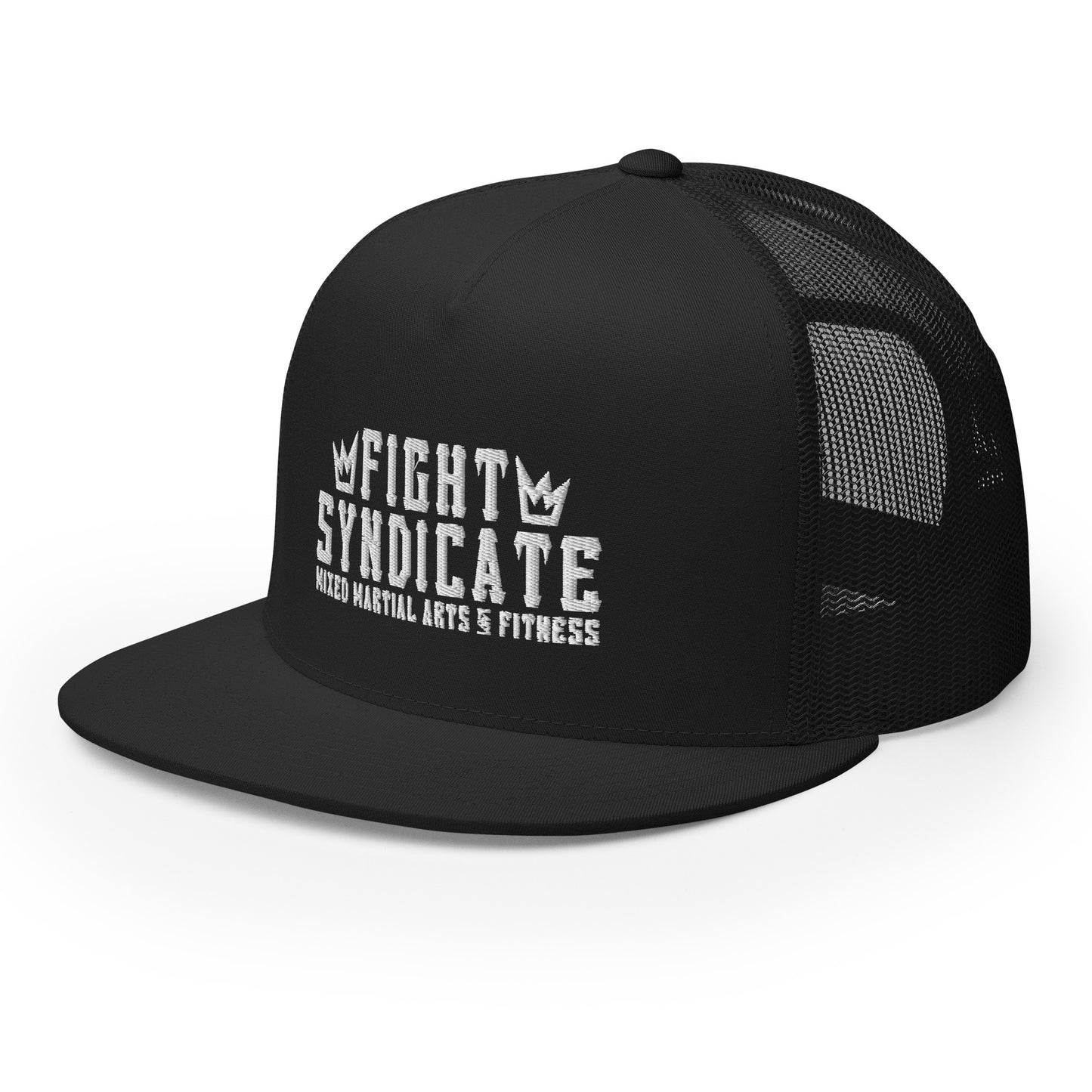 Fight Syndicate White Embroidered Trucker Cap