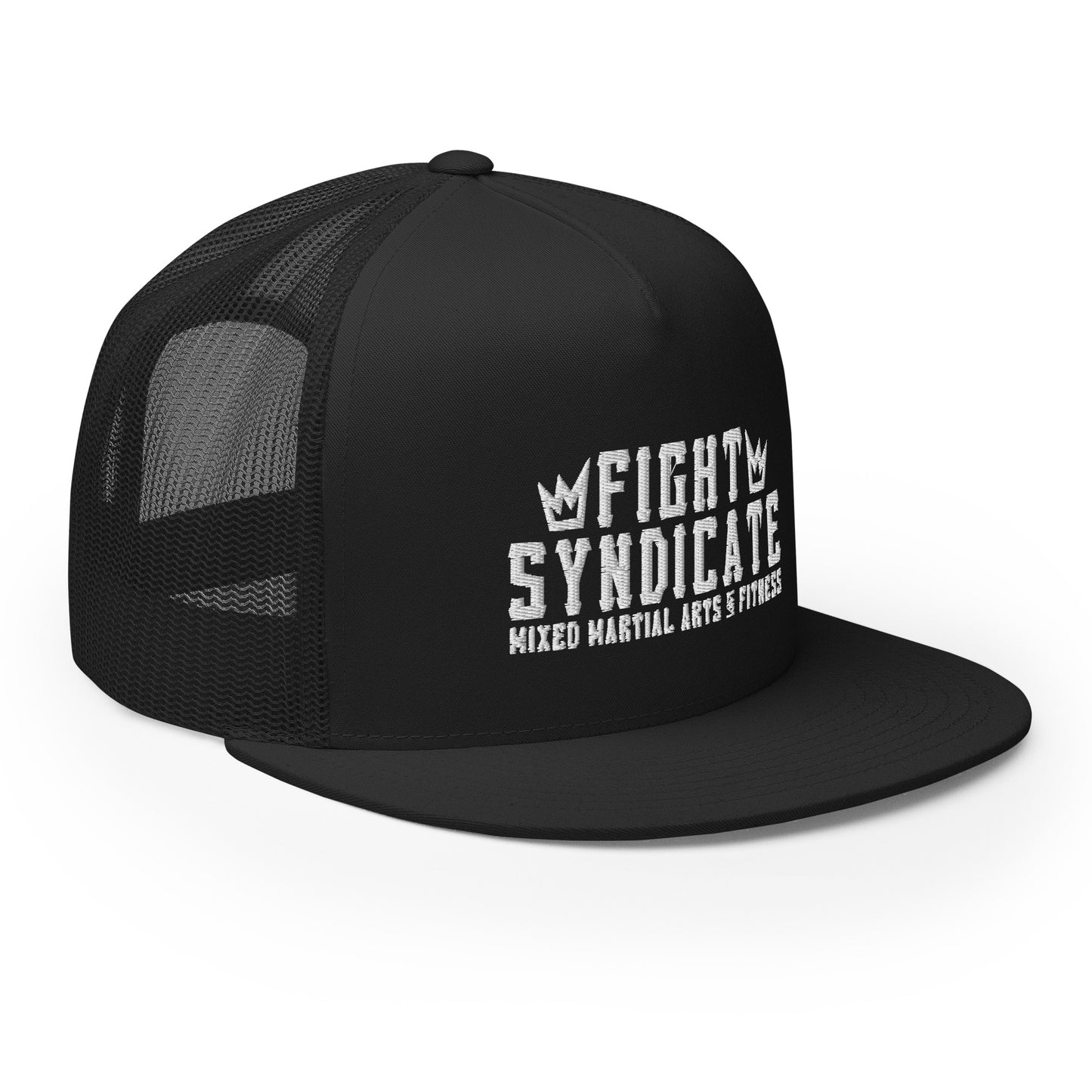 Fight Syndicate White Embroidered Trucker Cap