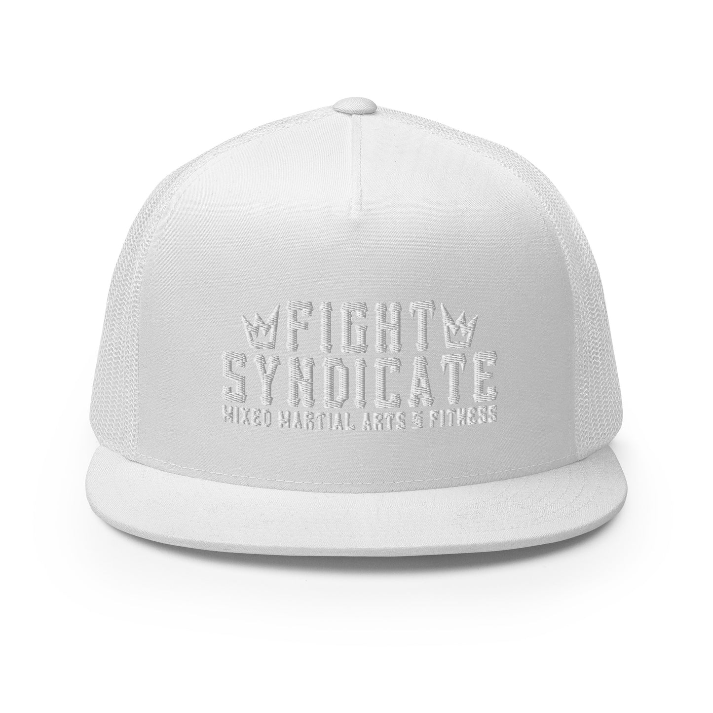 Fight Syndicate White Embroidered Trucker Cap