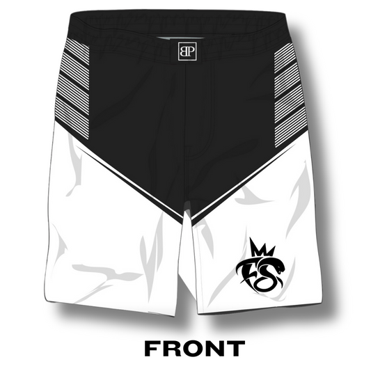 Fight Syndicate White/Black FS Fight Shorts