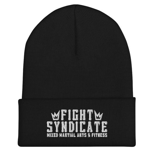 Fight Syndicate White Embroidered Cuffed Beanie